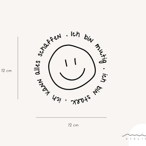 Smile No. 3, Spiegelaufkleber / Affirmation und Selbstliebe, stilvoller Sticker für Laptop, positives Mindset, Aufklebedesign für Zuhause Bild 2