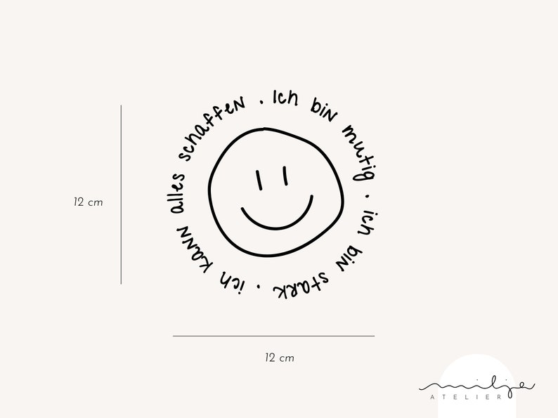 Smile No. 3, Spiegelaufkleber / Affirmation und Selbstliebe, stilvoller Sticker für Laptop, positives Mindset, Aufklebedesign für Zuhause zdjęcie 2