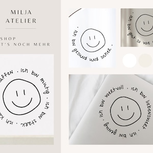 Smile No. 2, mirror sticker / affirmation and self-love, stylish sticker for laptop, positive mindset, sticker design for home image 6