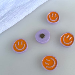 Smile Magnet-Set / orangefarbene, pastellfarbene Kühlschrank-Magnete, gute Laune, Selflove, mentale Gesundheit Bild 4