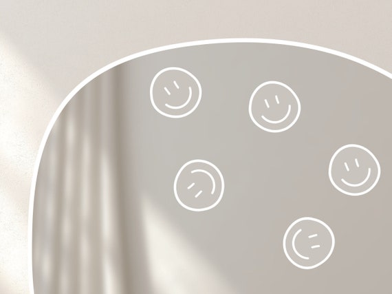 Smile minis No. 2, Spiegelaufkleber / Sticker für Laptop, positives Mindset, Affirmation und Selbstliebe, Aufklebedesign für Zuhause
