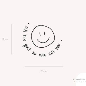 Smile No. 2, Spiegelaufkleber / Affirmation und Selbstliebe, stilvoller Sticker für Laptop, positives Mindset, Aufklebedesign für Zuhause imagem 2