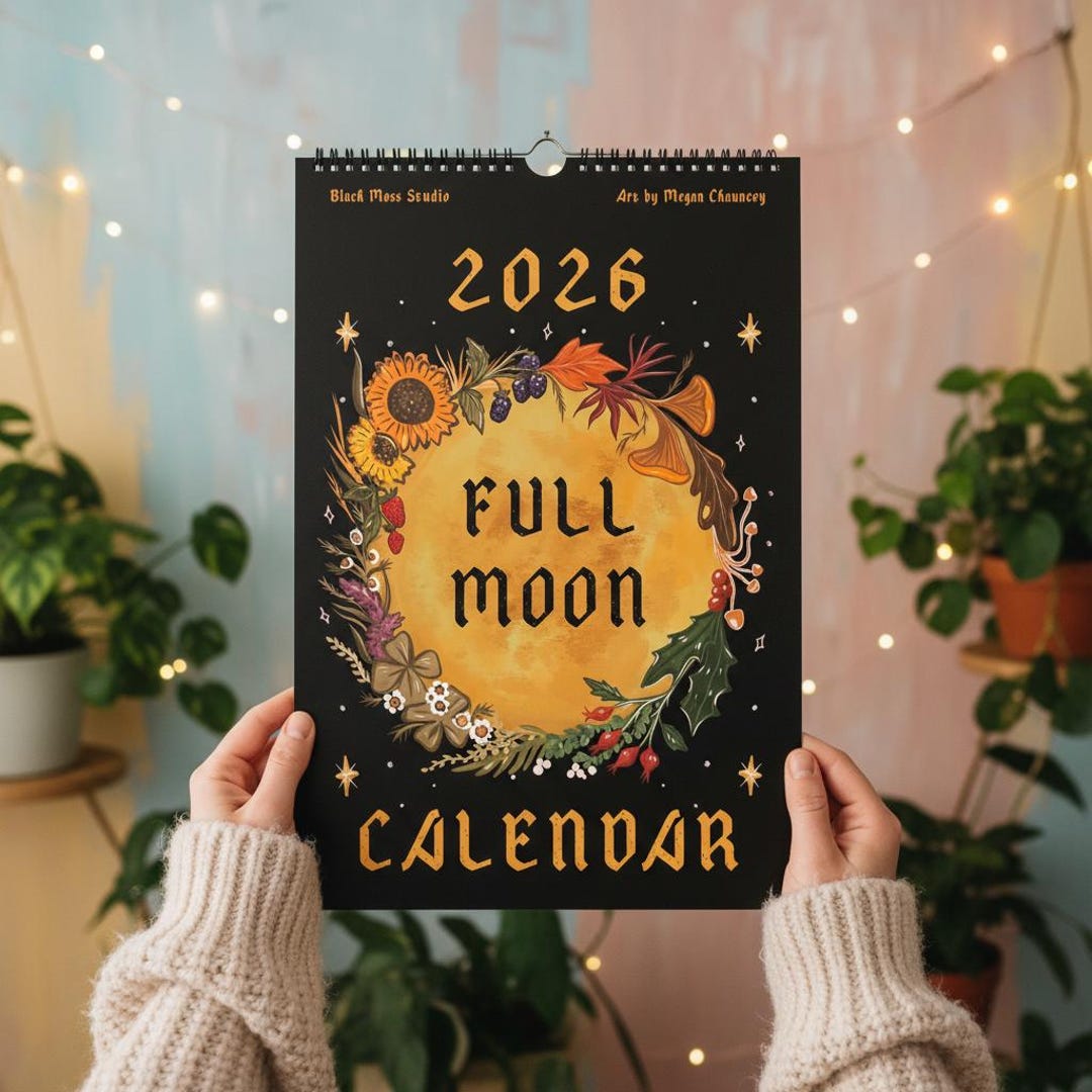 2026 Full Moon Calendar – Hand-drawn Celestial Wall Art - Etsy Canada