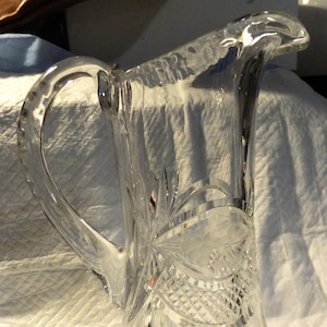 Lead Cut Crystal Pitcher