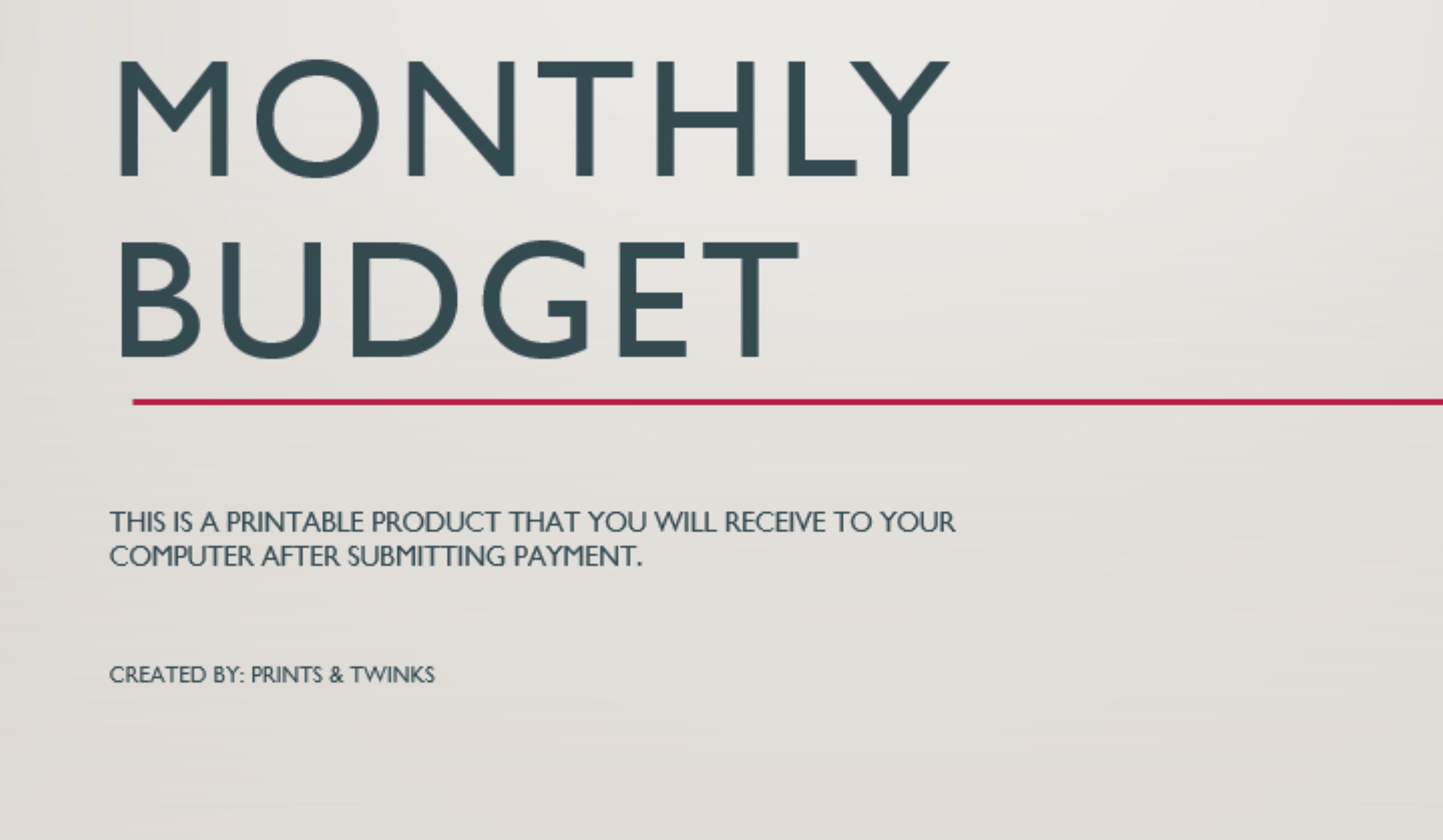 Simple Budget Sheet Printable - Etsy