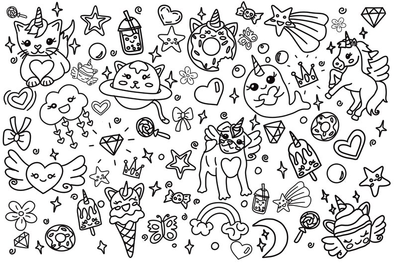 Giant Printable Unicorn Coloring Poster, Printable Coloring Poster ...