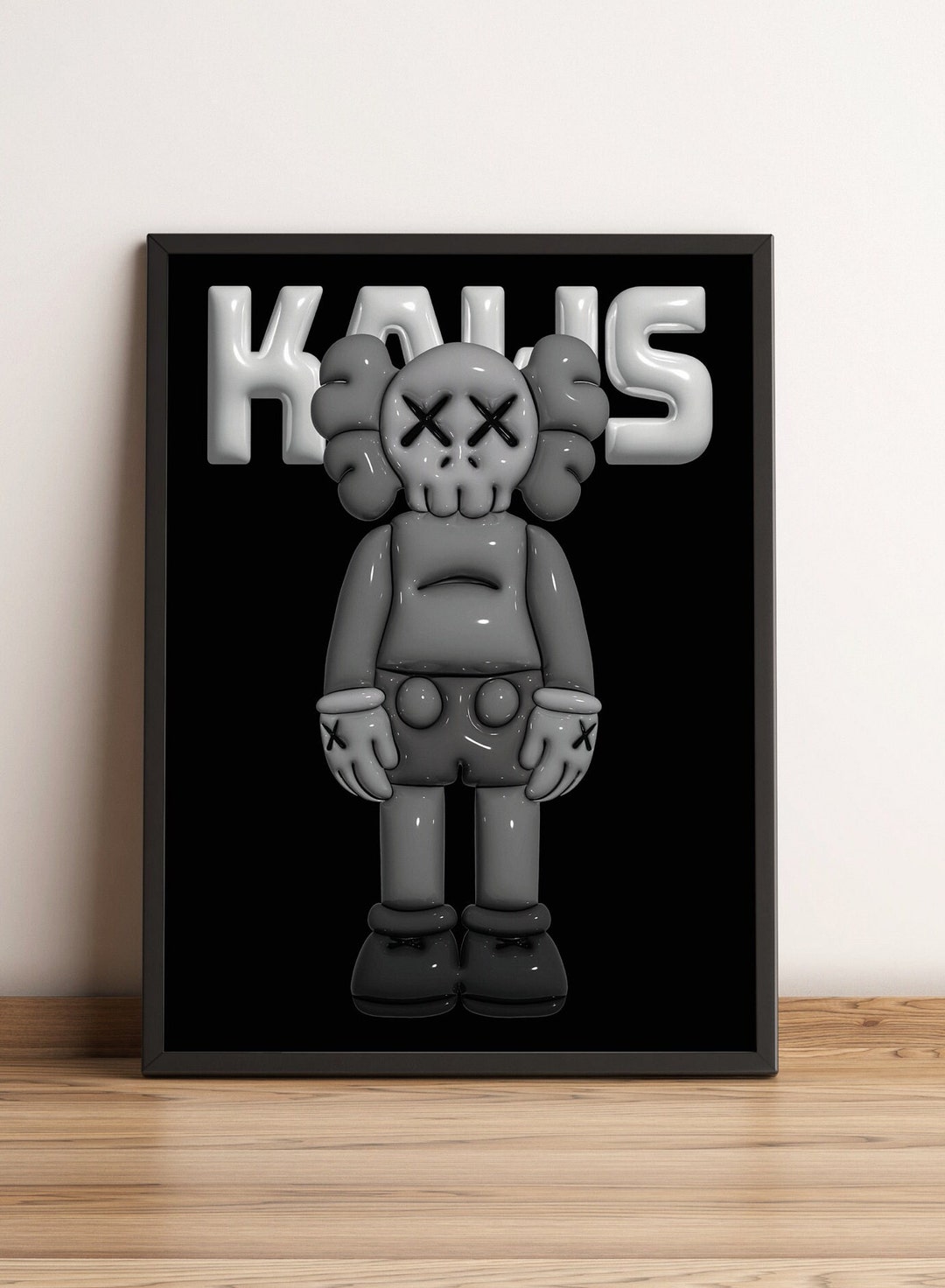3D Poster Kaws Printable Poster Wall Art for Room Etsy