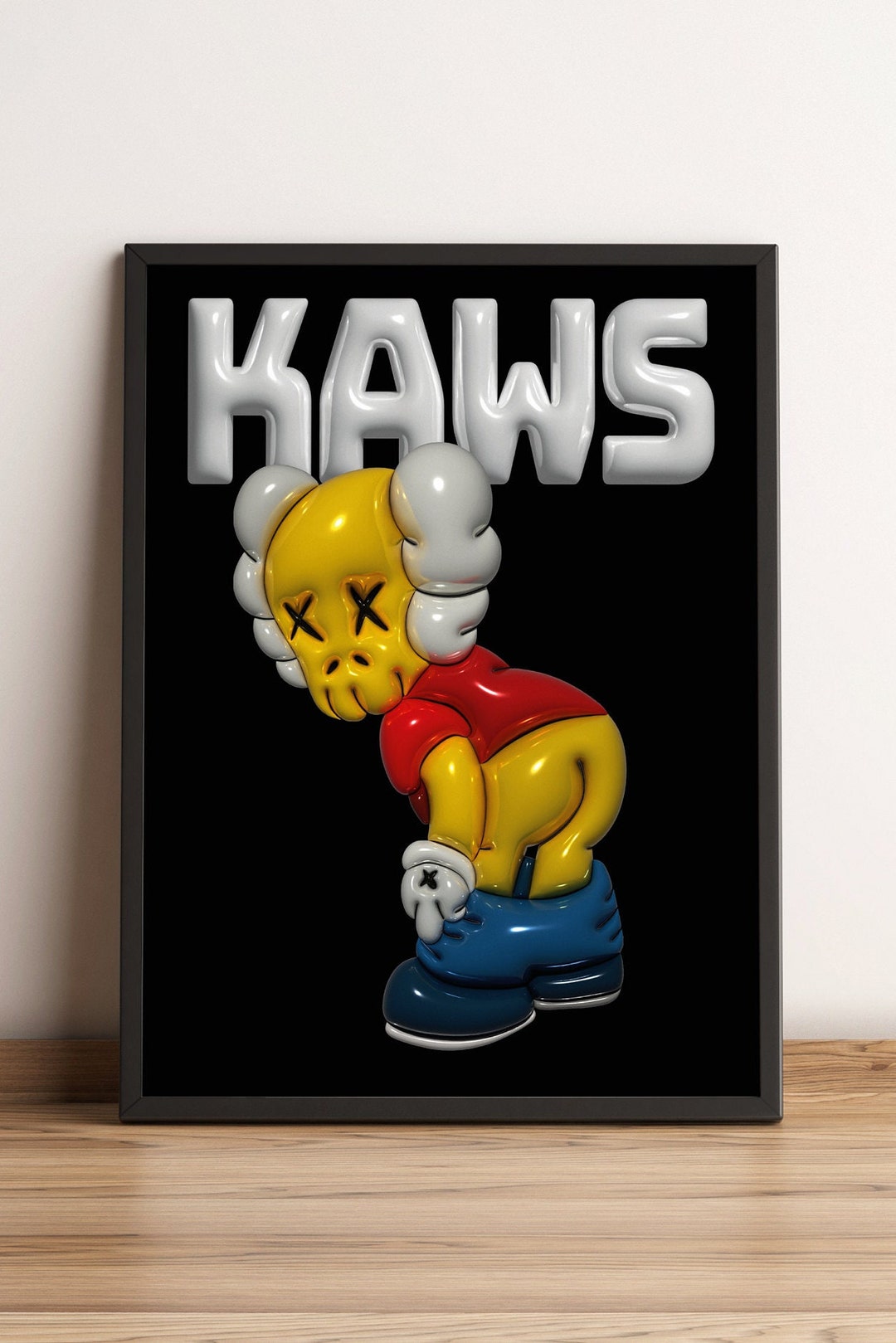 3D Poster Kaws Printable Poster Wall Art for Room - Etsy