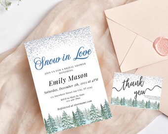 Snow in Love Bridal Shower Invitation | Winter Theme (Digital Invite)