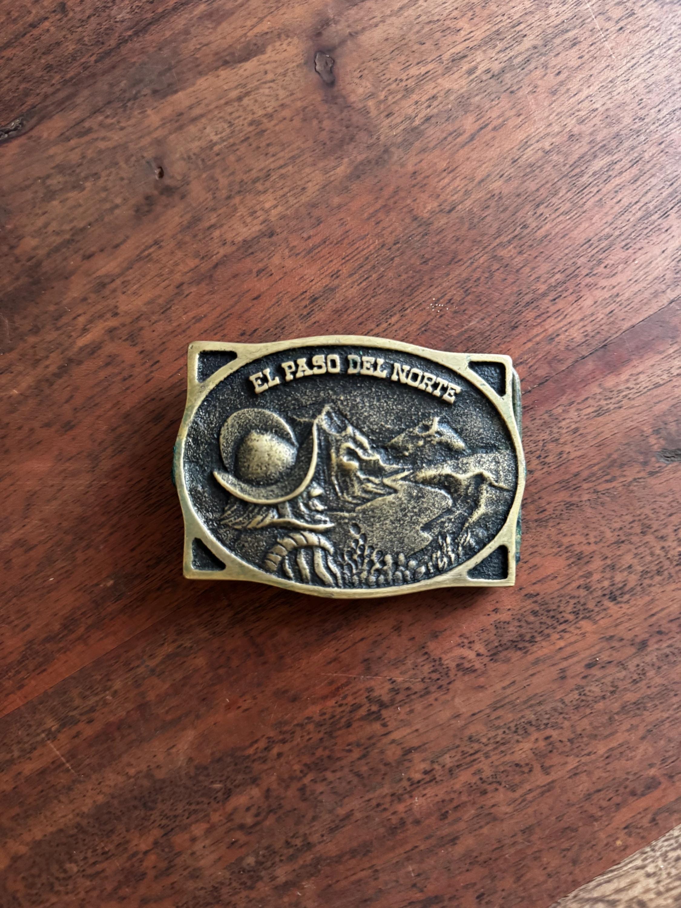 Vintage El Paso Texas Brass Belt Buckle Limited Edition (9 Of 2000) Buckle Down Texican Bull Riding Rodeo Championship Trophy Buckle☆El  main image 2