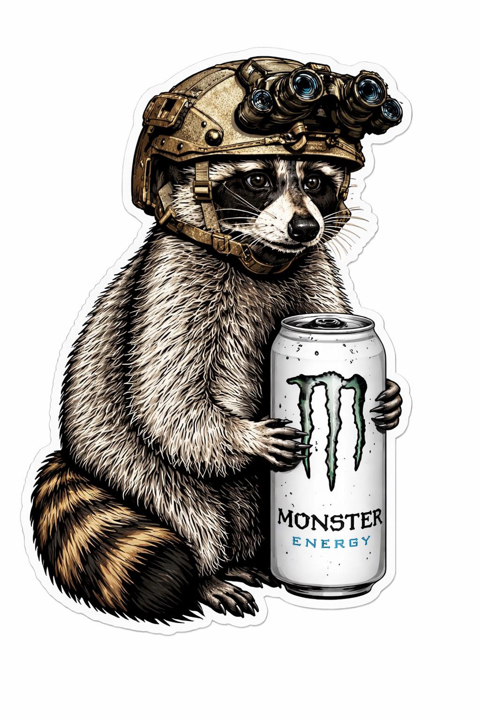 Tactical Racoon, Sticker, Monster, Decal, SWAT, Military, Full Send ...