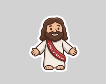 Little Jesus loves you vinyl sticker water bottle decal