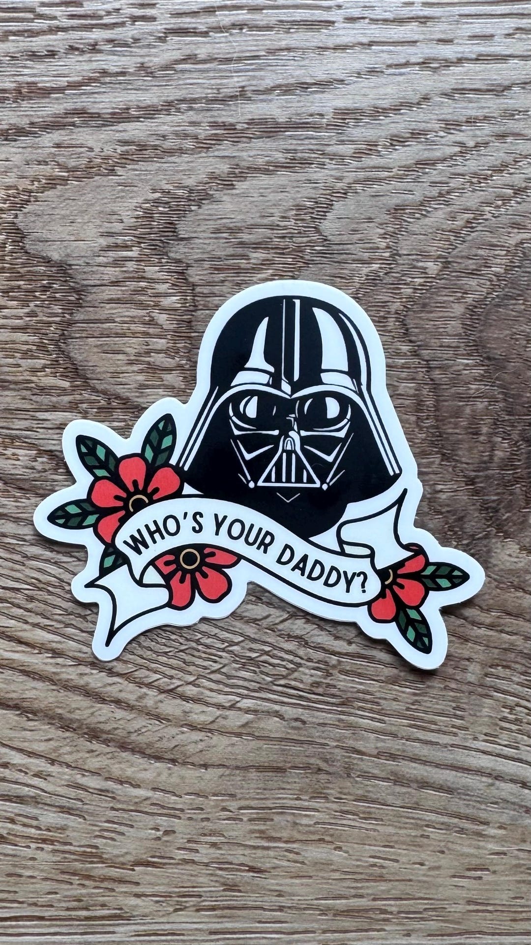 Vader Text Sticker Darth Vader Sticker Star Wars Vinyl Decal Who’s Your Daddy Water Bottle ...