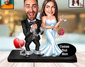Custom Wedding Gift for the Couple – Personalized Caricature Figurine from Photo, Bridal Shower, Anniversary & Newlywed Home Decoration