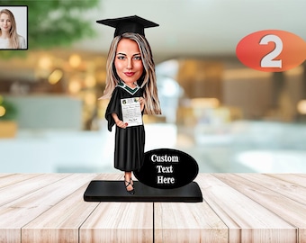 Graduation Gift for Her Personalized Caricature Figurine from Photo High School College Masters PhD Keepsake