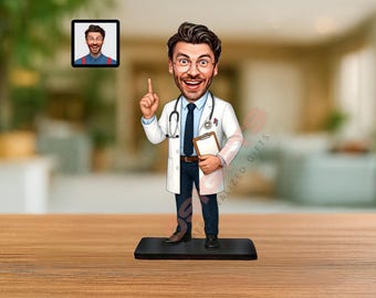 Personalized Doctor Caricature Figurine from Photo Retirement Graduation Female New Eye Dentist Optometrist