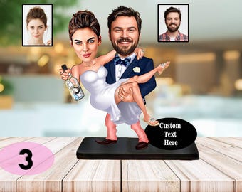 Personalized Wedding Cartoon Figurine: Unique Couple Gift