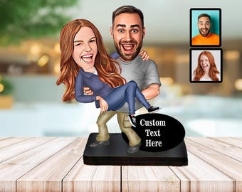 Boyfriend Birthday Gift Personalized Caricature Portrait Figurine from Photo Anniversary or Home Decor for Her or Him