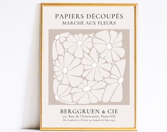 Matisse Flower Market Print: Neutral Exhibition Art (Digital Download)