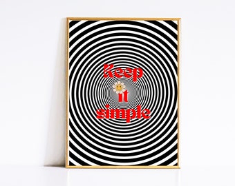 Keep It Simple Retro Print: Motivational Quote Poster (Digital Download)