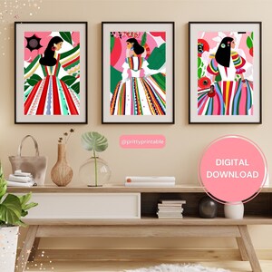 Conjunto de 3 mulheres tradicionais, arte de parede de Matisse, pôster para impressão de alta qualidade, impressão digital, arte de exposição, download digital
