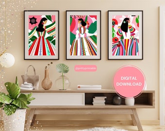 Traditional women set of 3, Matisse Wall Art, High Quality Printable Poster, Digital Print, Exhibition Art, Digital Download
