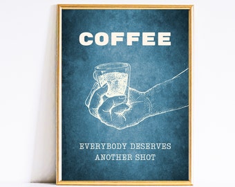 Vintage Coffee Print: Funny Bar Sign, Kitchen Wall Art (Digital Download)