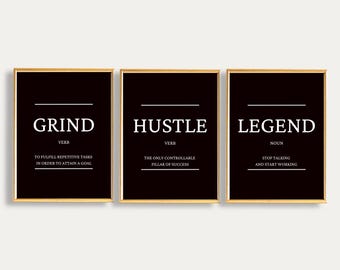 Motivational Grind Hustle Legend Art Print Set (Digital Download)