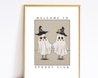 Funny Halloween Ghost Print: Spooky Club Decor (Digital Download)