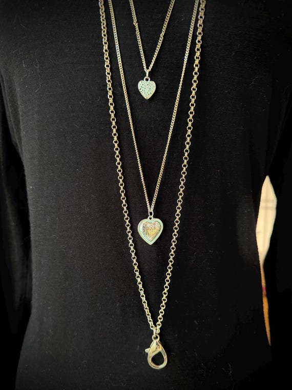 Hearts on Chains Stackable, Convertible, Silverto… - image 2