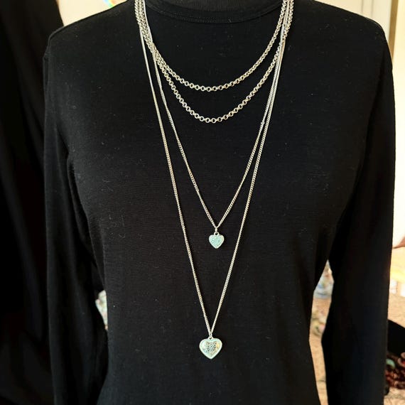 Hearts on Chains Stackable, Convertible, Silverto… - image 7