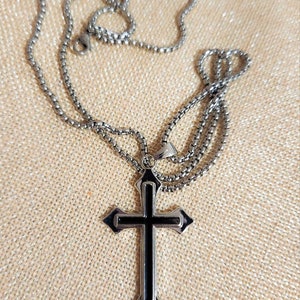 Cross Necklace Stainless Steel Silver