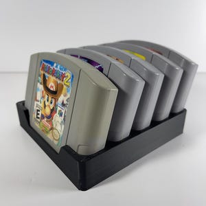 ニンテンドー64 (N64) 5カートリッジゲームスタンド！5つのカートリッジを収納可能！ゲームルームディスプレイ、カートリッジ収納、ゲーマーギフトアイデア、ゲーム整理