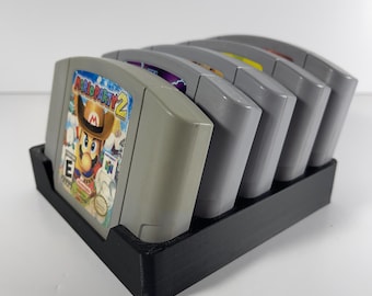 Nintendo 64 Cartridge Stand: Angled 5-Game Display, Gamer Room Decor