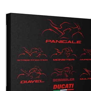 Rev Your Decor with Modern Ducati Line-Up Canvas Print Art | Landscape