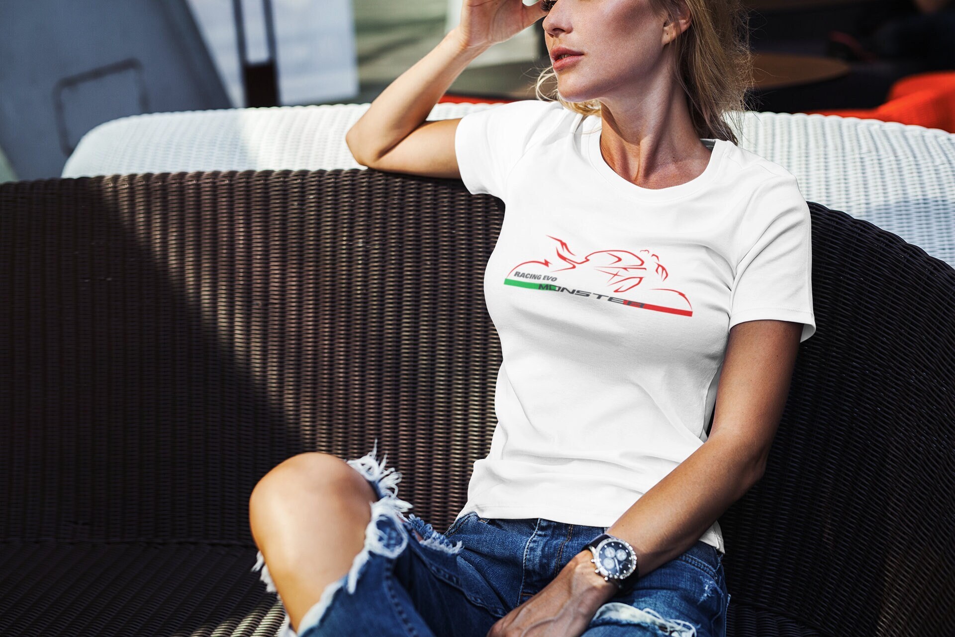 Ducati Monster Racing Evo Women's Midweight Cotton Tee