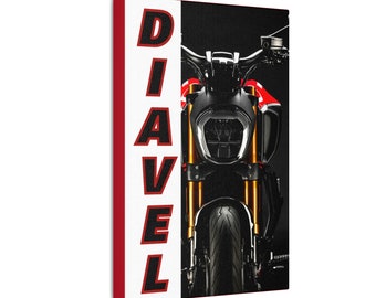 Ducati Diavel SENZA CORNICE Tela tesa, Arte murale, Decorazione per la casa, Stampa verticale 8x12