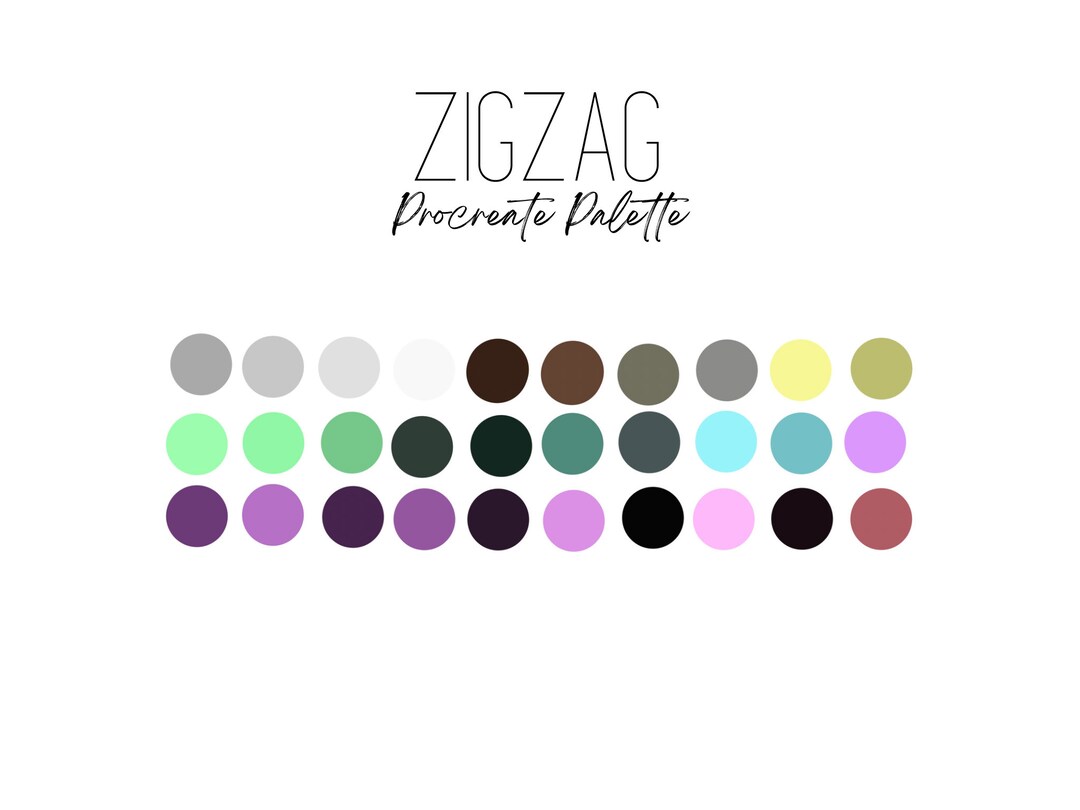 Zigzag Procreate Palette Procreate Swatches, Colour Swatches, 30 Colour