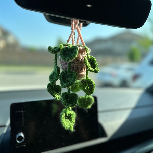 Hanging Plant Car Mirror Etsy