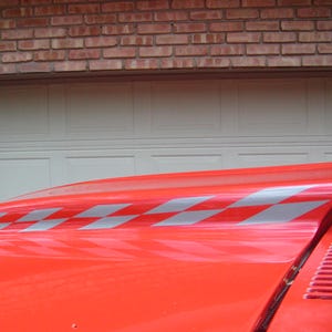 Universal Checkered 3" Cowl Hood Stripe Decals / Stickers