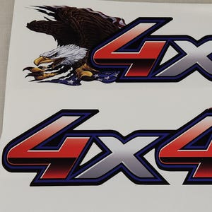 PAIR American Flag Angry Eagle 4X4 Decals / Stickers 3 Styles Plain Off Road and Patriot Great for Truck Bed Sides
