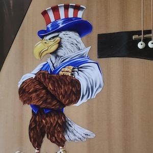 Angry Uncle Sam American Flag Eagle Decal / Sticker Great for car truck or SUV Window Guitar