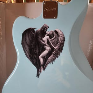 Angle Devil Reaper Heart Decal / Sticker Great for Street Rod Rat Rod car truck or SUV Window Guitar