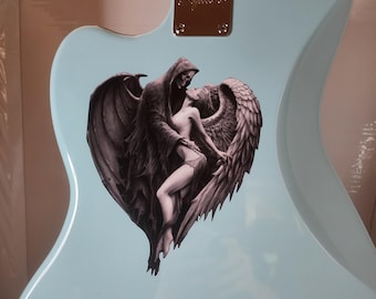 Angle Devil Reaper Heart Decal / Sticker Great for Street Rod Rat Rod car truck or SUV Window Guitar