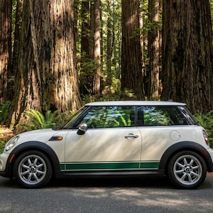 Gráficos de rayas laterales lisas de 5" compatibles con todos los modelos Mini Copper Cooper S Countryman y Clubman 2002 en adelante