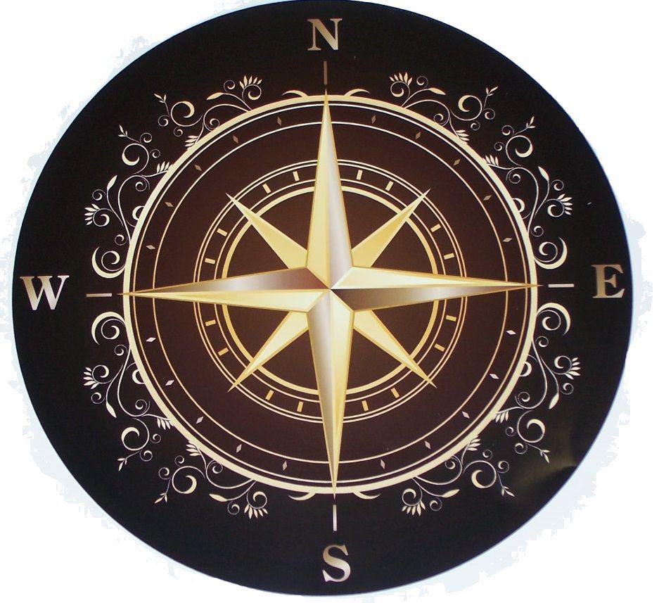 Rose Compass Decal / Sticker Great for Car Truck or SUV Window or Boat ...