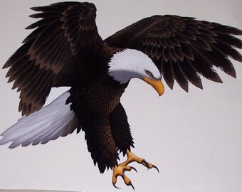 Attack Eagle Vinyl Decal - Car, Truck, SUV Window Sticker