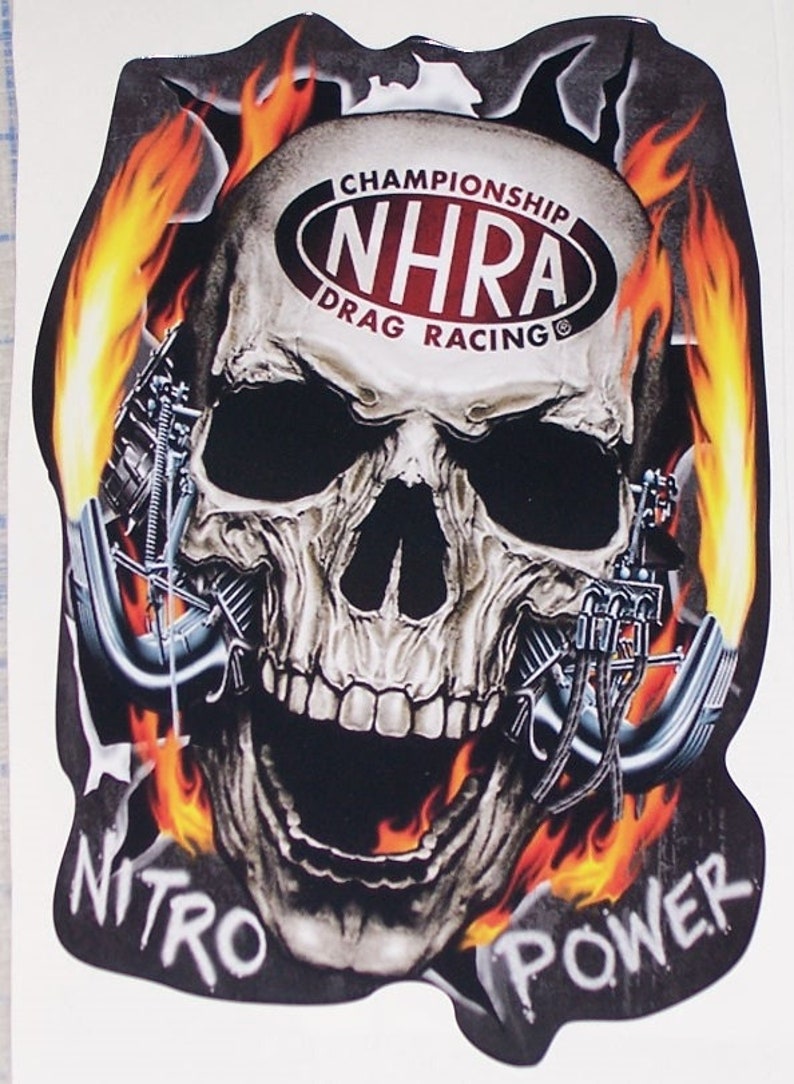 Nitro Racing Sign NITRO POWER Skull Decal / Sticker Great for Car Truck or SUV Window or ...