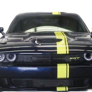 6&quot; Offset Rally Stripe graphics set FIT All Model 2005 - 2023 Dodge Challenger SXT Gt R/T Scat Pack Hellcat T/A