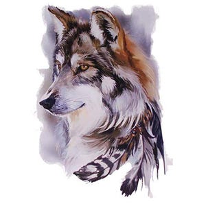 Wolf With Feathers Decal / Sticker Great for car truck or SUV Window or Helmet Phone Case Race Car